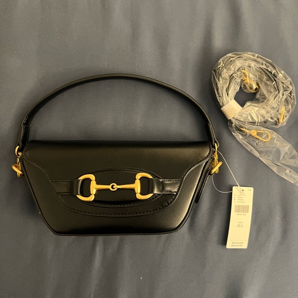 NWT Anthropologie Mini Horsebit Structured Handbag Black - Picture 6 of 6